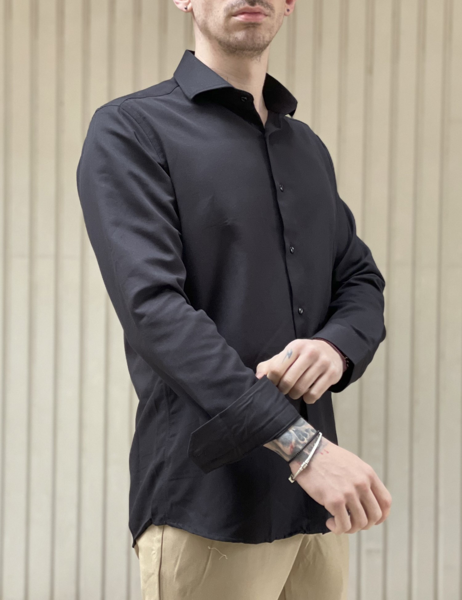 Ανδρικό μαύρο πουκάμισο Oxford Modern Fit 243015 φωτογραφία